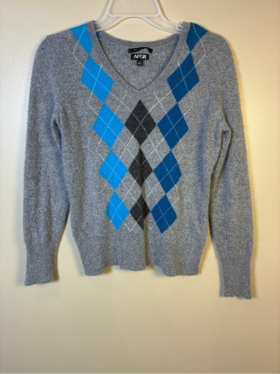 Apt. 9 Sweaters - Apt. 9 100% Cashmere V Neck Argyle Pullover Sweater